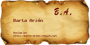 Barta Arzén névjegykártya